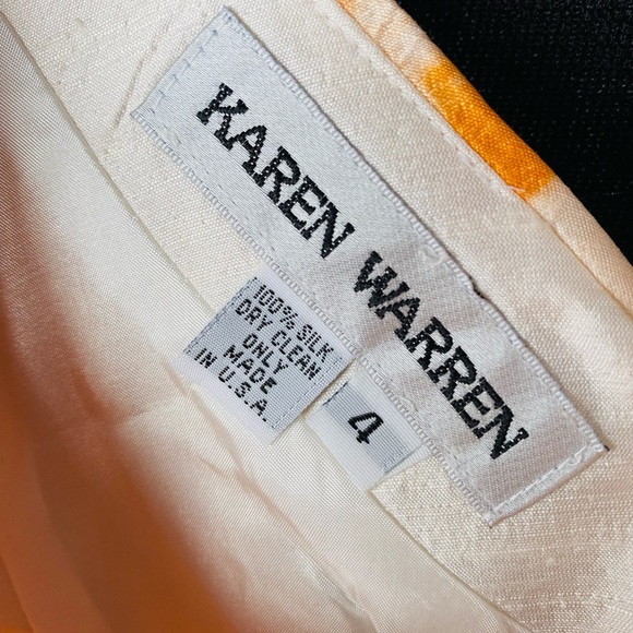Karen Warren Silk Shift Dress Orange Sunburn Size 4 - Picture 3 of 6